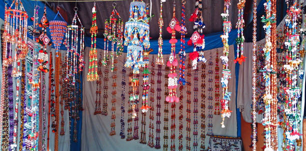 India Handicraft Colorful Home decor Tapestry Artificial Beads Display Shop