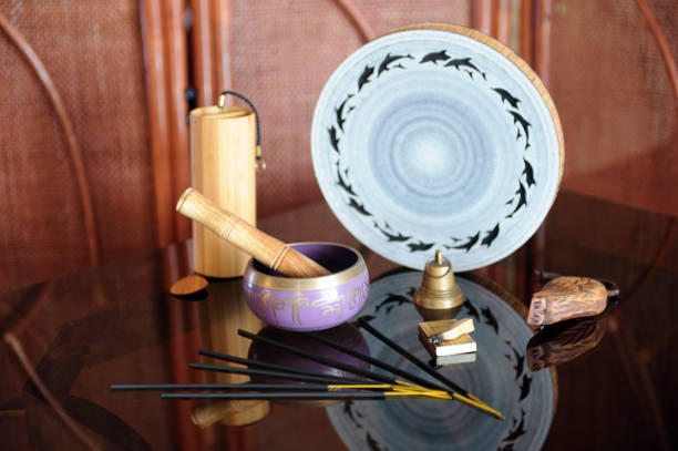 istock Psychic readings and clairvoyance concept .Wicca, esoteric, divination and occult background with vintage magic objects for mystic rituals. 1324519329