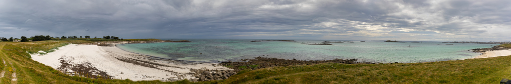 White sand beach in Ile de Batz (Roscoff), Finistere, Brittany, France