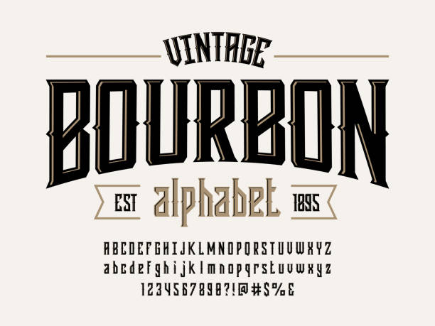 vintage-schriftart - whisky stock-grafiken, -clipart, -cartoons und -symbole