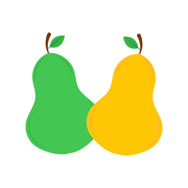 illustrazioni stock, clip art, cartoni animati e icone di tendenza di frutta, icona pera. vettore modificabile isolato su uno sfondo bianco - two pears
