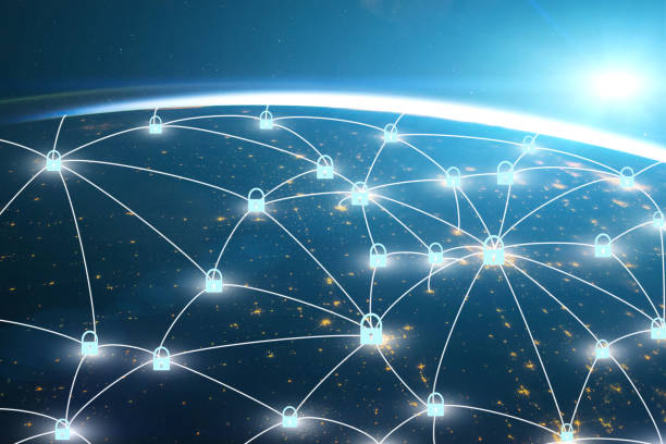 istock cybersecurity,connection protection,cyber locks icons on worldwide networks, security against cyberattacks,Element of the image provided by NASA 1324533026