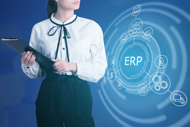 istock Erp system business concept,mobile software for online business, application for management and marketing 1324533052