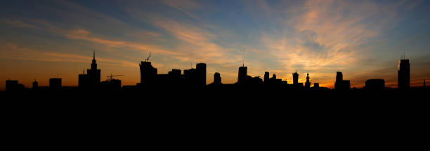 istock Warsaw Panorama Skyline Silhouette 1324534392