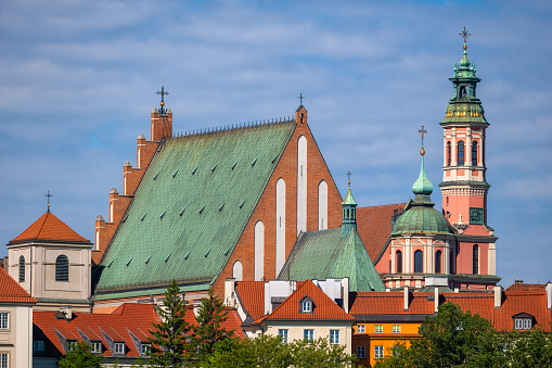 St John's Archcathedral and Jesuit Church in Old Town of Warsaw city in Poland.