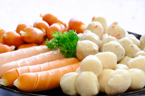 Lab-grown fish balls- the new burger replacement? Lab-grown fish balls- the new burger replacement? sausage and various meatballs sticks made from chicken fish and chicken