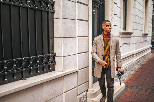 Businessman walking down the street