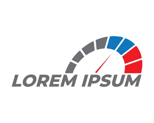 ilustraciones, imágenes clip art, dibujos animados e iconos de stock de plantilla de símbolo de icono de velocímetro, diseño del logotipo del velocímetro para su equipo de carreras o taller de garaje. aislado sobre fondo blanco - marcaje deportes