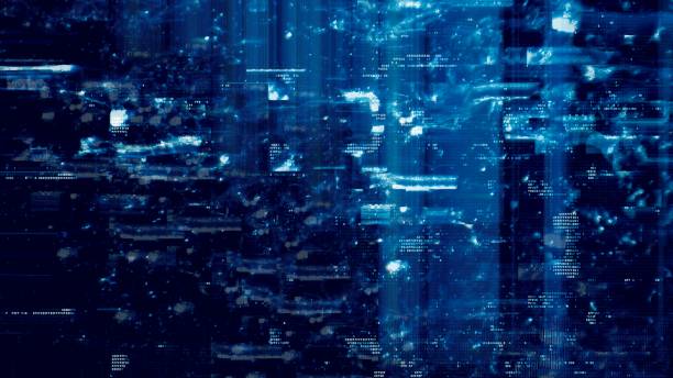 istock Blue HUD Cyber Glitch Background 1324544872