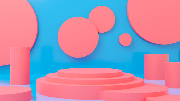 istock 3D illustration of yellow cylinders forming a platform 1324545053
