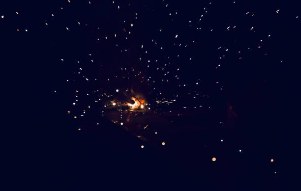 Sparkling lights with dark background photo