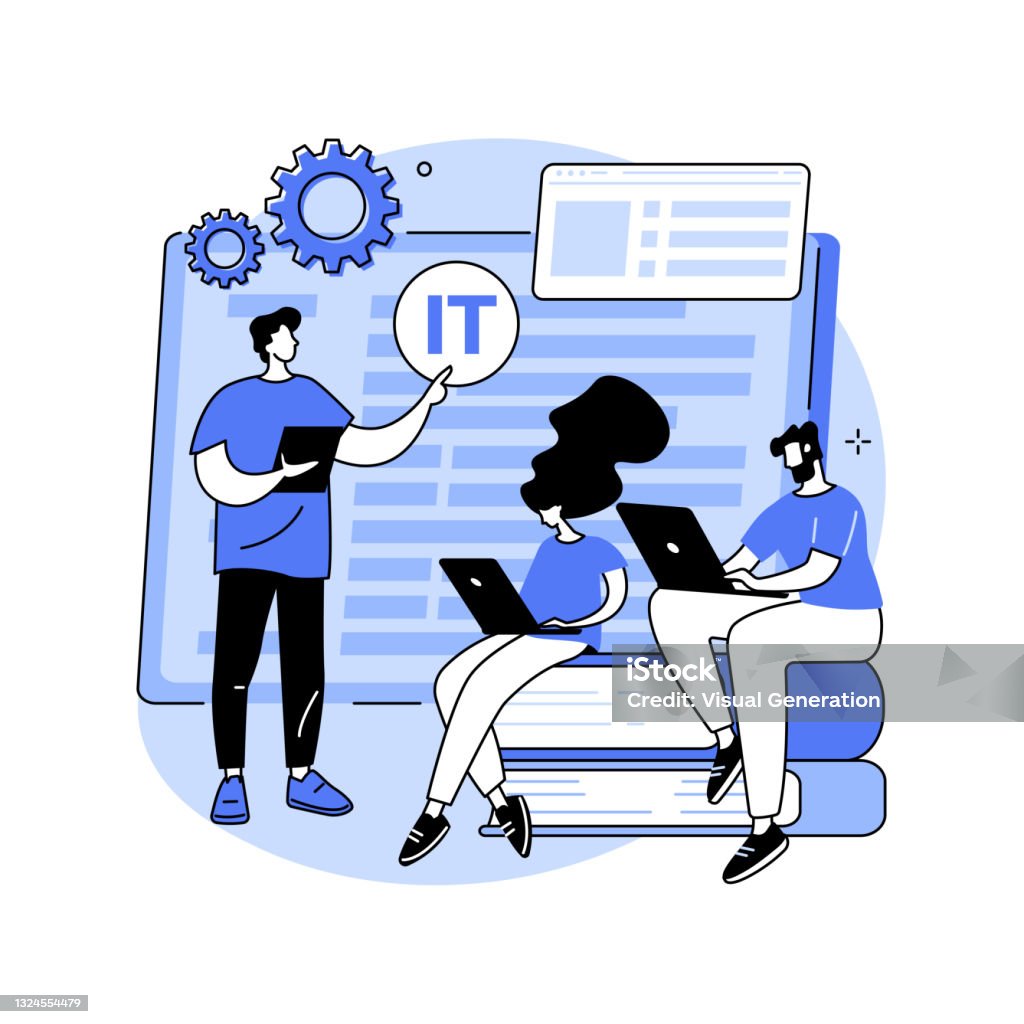 Computer Training Abstract Image Information Technology Courses Abstract Concept Vector Illustration ...