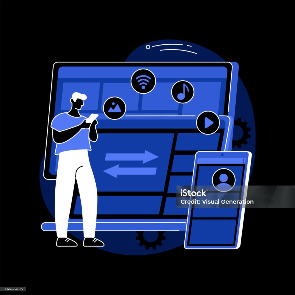 Wireless Connection Graphics Wireless Device Connection Abstract Concept Vector Illustration Stock ...