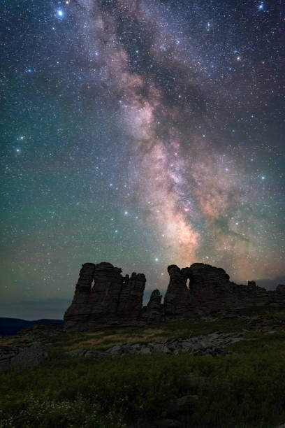 istock Ashhatu Stone Forest under the Milky way, Inner Mongolia, China 1324554809