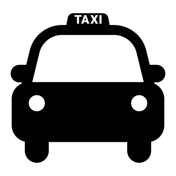 illustrations, cliparts, dessins animés et icônes de icône de taxi sur fond blanc - taxi