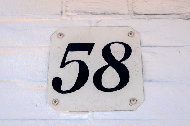 istock Close Up House Number 58 At Amsterdam The Netherlands 1324558596