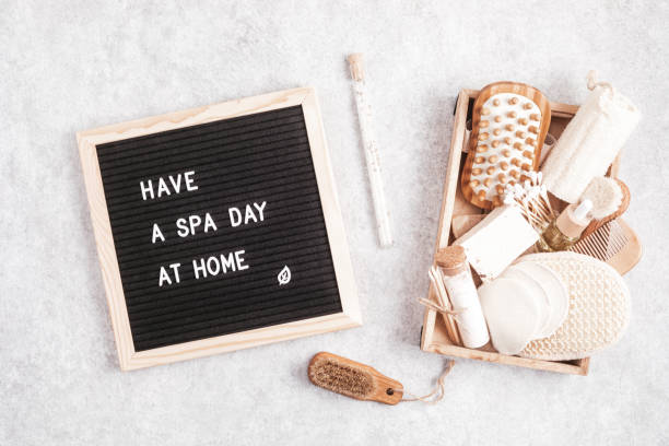 istock Home spa day idea. Eco friendly organic reusable self care accessories. 1324566049