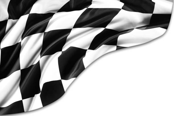 市松模様のレース旗 - sports flag 写真 ストックフォトと画像