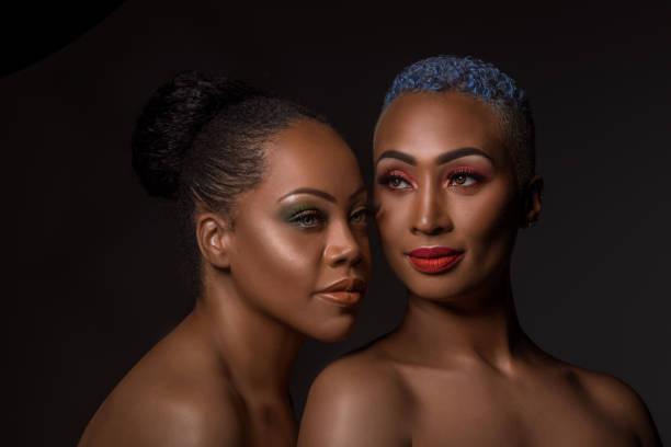 Headshot of two faces and makeup