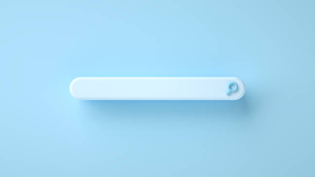 istock 3D illustration. Blank web search bar on blue background. Internet concept. 1324572878