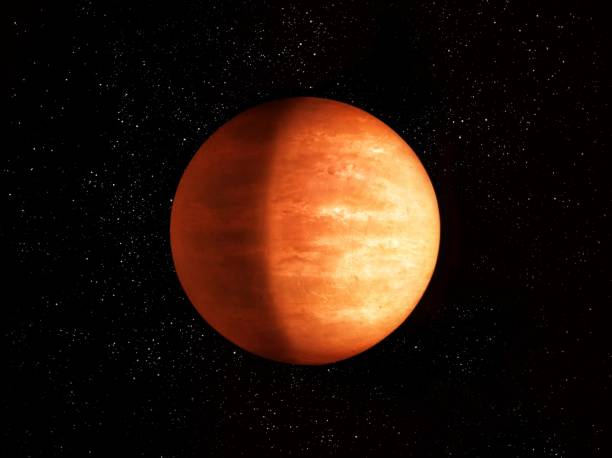 istock Single planet in space. Realistic exoplanet with atmosphere. 1324579420