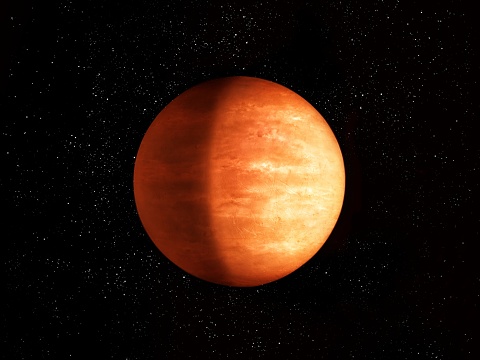 Single Planet Model Single Planet In Space Realistic Exoplanet With Atmosphere Stock Photo ...