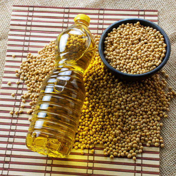 istock soy oil with soy beans on the table 1324580967