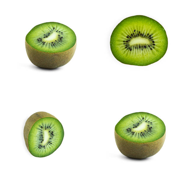 istock Kiwi slice on a white background. Macro photo 1324581723