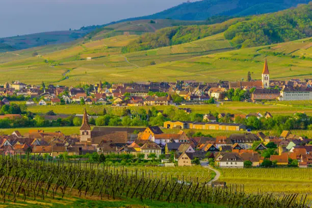 Town of Kientzheim and Ammerschwihr in the Alsace region of France