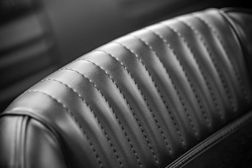 Black Classic Vintage Car Leather Seat