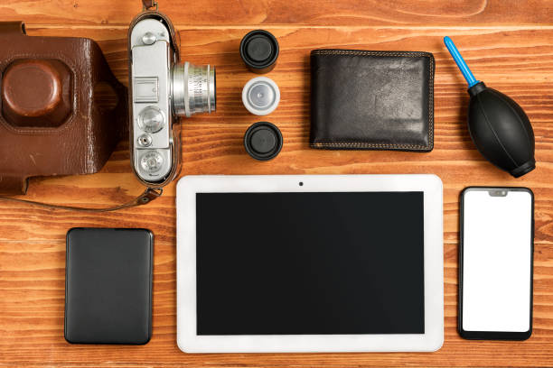 istock Journalistic equipment -  Vintage and modern concept 1324593421