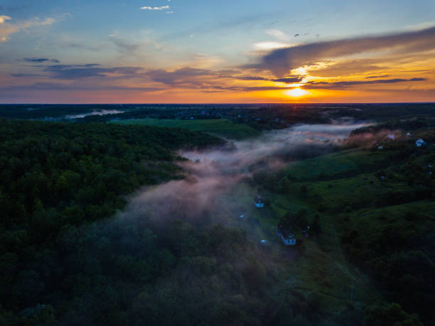 istock Sunset above the river in natural rural landscape 1324594367