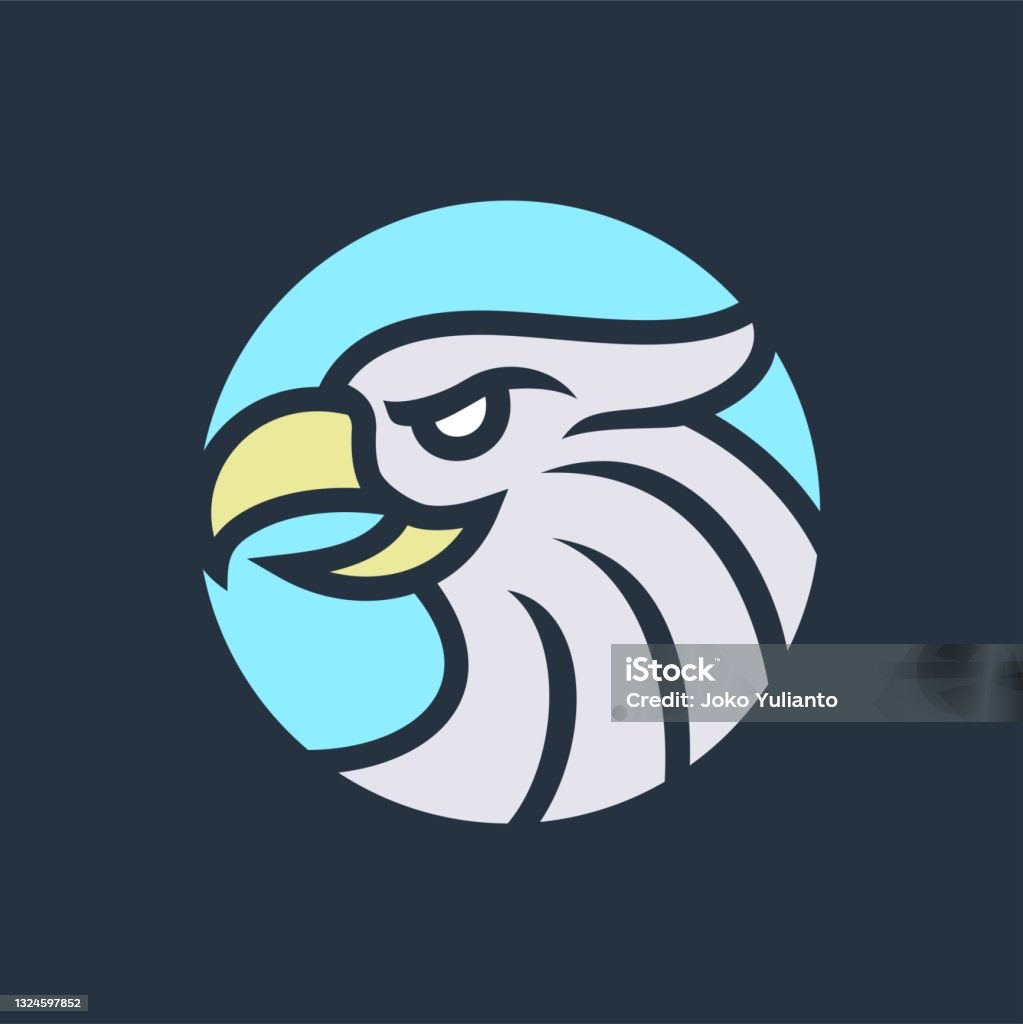 Eagle Rounded Image Flat Rounded Eagle Head Mascot Brand Identity Vector Illustration Stock ...