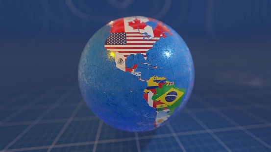 Puzzle Earth with country flags