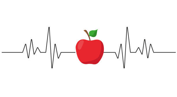 apple herzschlag, schule lehrer vektor, illustration - apple grafiken stock-grafiken, -clipart, -cartoons und -symbole