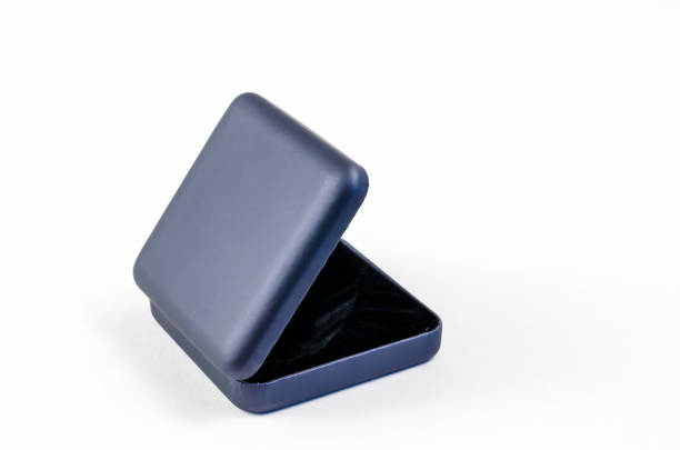 istock Blue box for packing engagement rings, earrings, cufflinks and o 1324610129