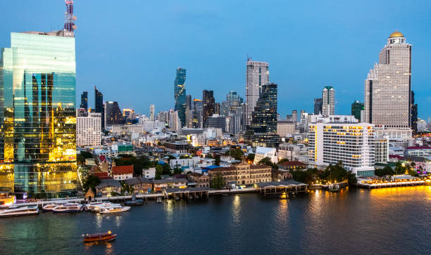 istock Bangkok city waterfront at twilight 1324610217