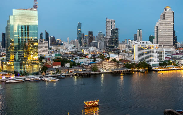 istock Bangkok city waterfront at twilight 1324610348