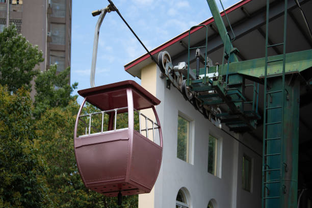 An aerial tramway, sky tram, cable car, ropeway or aerial tram is a type of aerial lift which uses one or two stationary ropes for support while a third moving rope provides propulsion. With this form of lift, the grip of an aerial tramway cabin is fixed onto the propulsion rope and cannot be decoupled from it during operations.