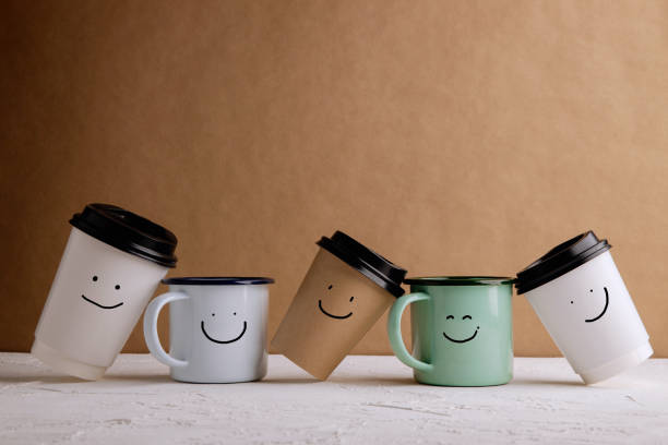 istock Zero Waste Products. Set of Happy Recycle Coffee Cup. Reduce Plastic Packaging. Environment, Ecology Care, Renewable Concept. 1324613684