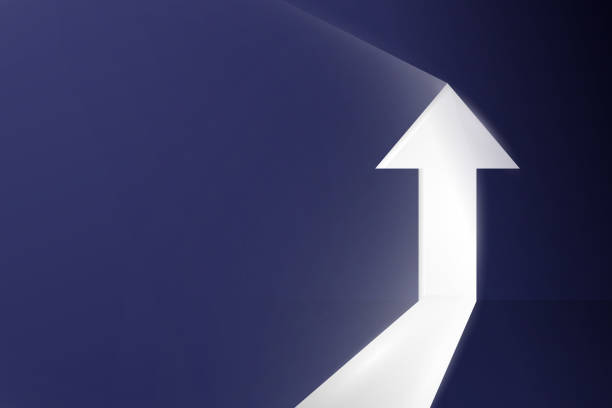 istock Business arrow growth up direction concept to success. Arrow shaped doorway. Vector illustration 1324615570