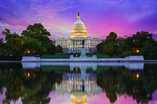 The United States Capitol building in Washington DC, USA