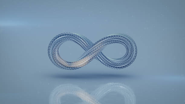 istock Blue lemniscate mathematical sign 3D rendering illustration 1324620680