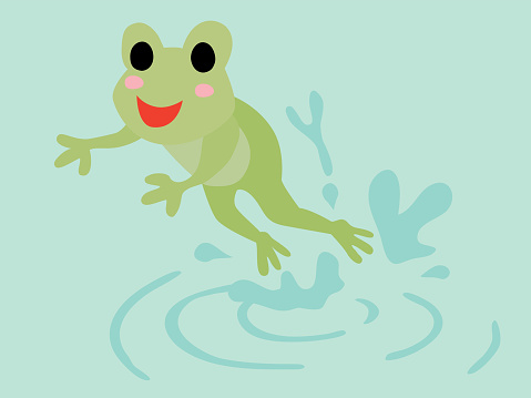 Saltando Las Ranas DE LA Historieta Vector Saltando Las Ranas DE LA Historieta Vector