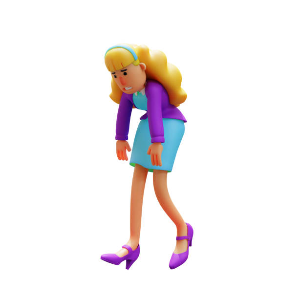 istock Business lady Cartoon feels tired 1324631337