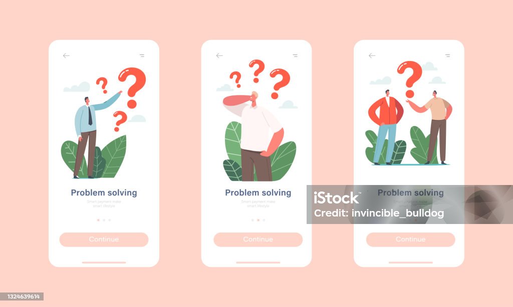 Problem Solving Screen Problem Solving Mobile App Page Onboard Screen Template Business People ...