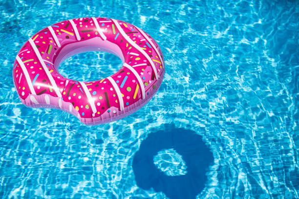 istock Inflatable donut swimming ring in a swimming pool 1324640797