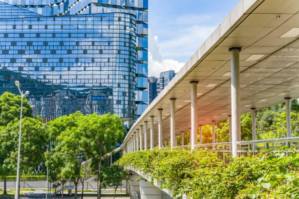 istock Modern pedestrian walkway in modern city 1324642262