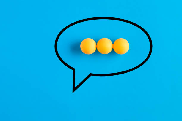 Social media messaging concept. Social media messaging concept. Yellow balls in a speech bubble designed as three dots representing a message being typed. guest book photos stock pictures, royalty-free photos & images