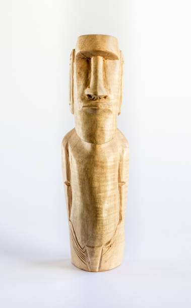 istock Traditional statue of a moai from Easter Island on white background 1324649713
